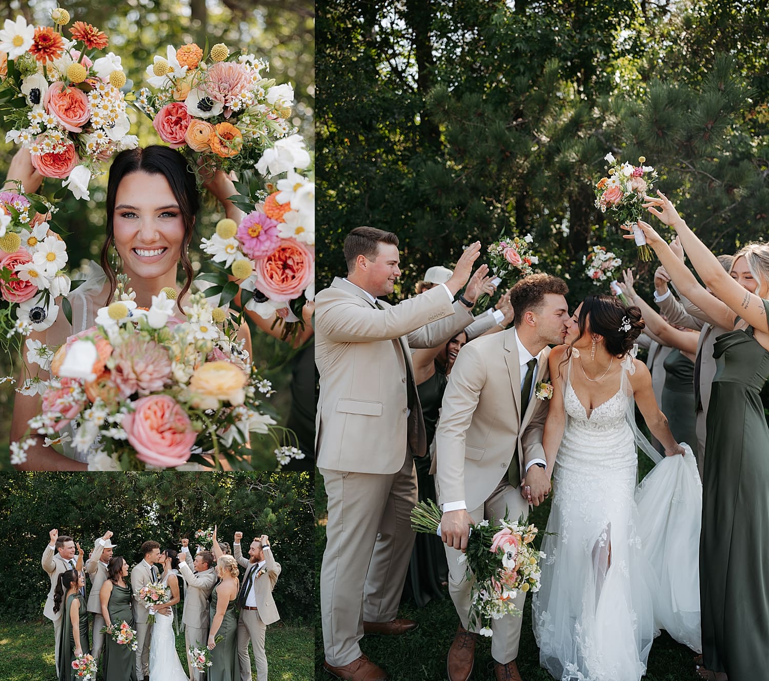 brunette in white surrounded by flowers at Ivory North Co.
