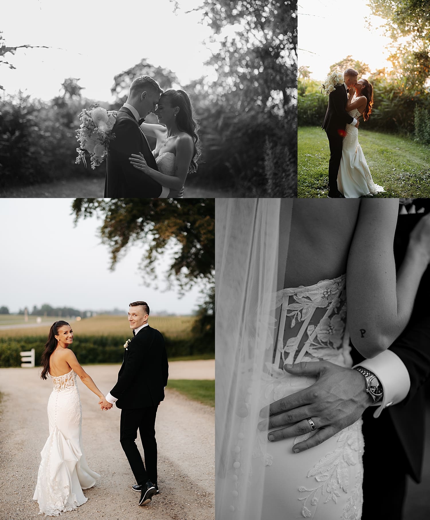 newlyweds share a kiss on the lawn after saying I Do for Summer garden party