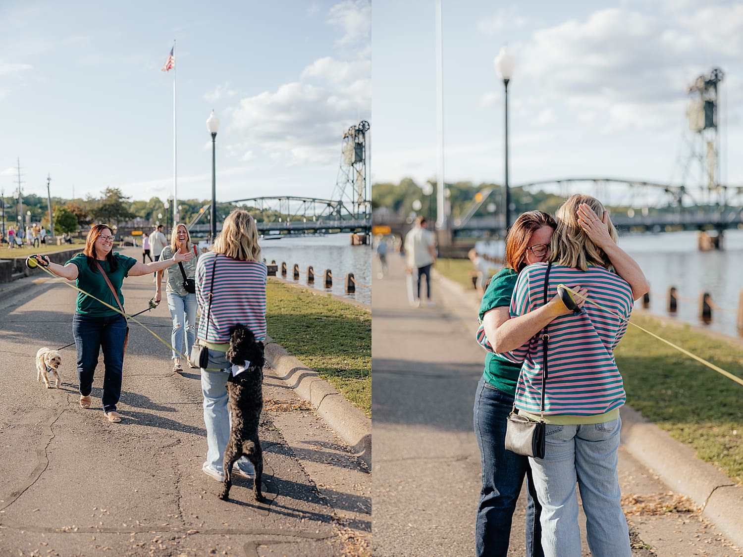 mother hugs her daughter who just got engaged by Rose and Oak Photography