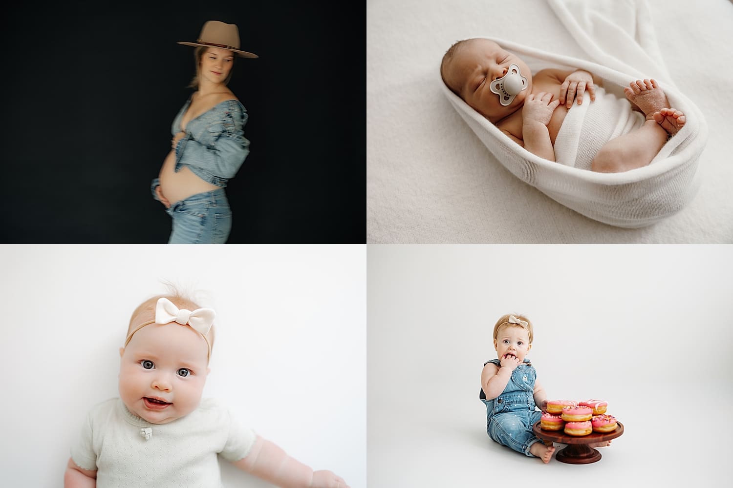 a pregnant woman shows as her baby goes from bump to birthday for the first year collection